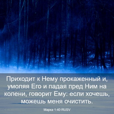 Picture 03 - Марка 1:40 RUSV - Приходит к Нему - Bible Verse Picture