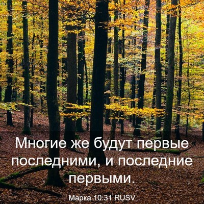 Picture 03 - Марка 10:31 RUSV - Многие же будут первые - Bible Verse Picture