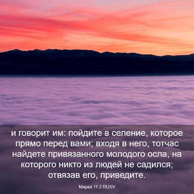 Picture 03 - Марка 11:2 RUSV - и говорит им: пойдите в - Bible Verse Picture