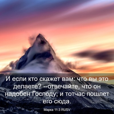 Picture 03 - Марка 11:3 RUSV - И если кто скажет вам: что - Bible Verse Picture