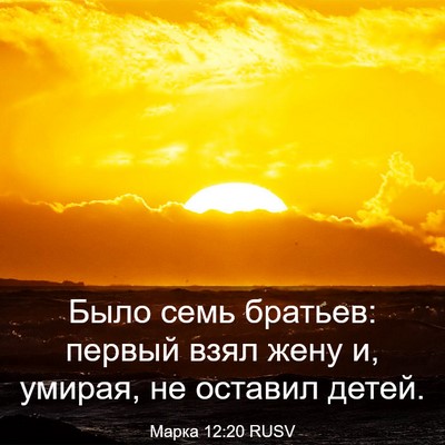 Picture 03 - Марка 12:20 RUSV - Было семь братьев: первый - Bible Verse Picture