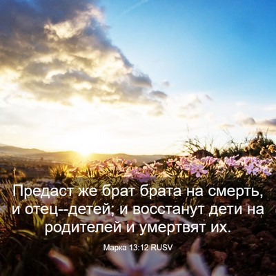 Picture 03 - Марка 13:12 RUSV - Предаст же брат брата на - Bible Verse Picture