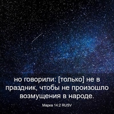 Picture 03 - Марка 14:2 RUSV - но говорили: [только] не в - Bible Verse Picture