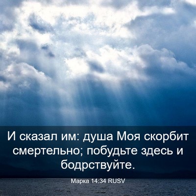 Picture 03 - Марка 14:34 RUSV - И сказал им: душа Моя - Bible Verse Picture