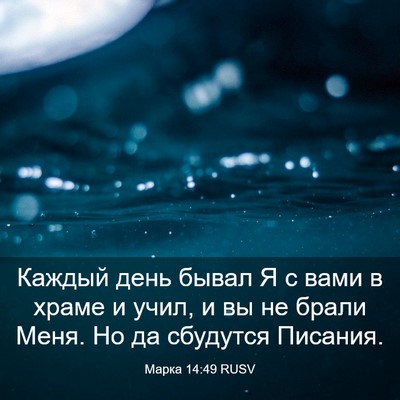 Picture 03 - Марка 14:49 RUSV - Каждый день бывал Я с вами - Bible Verse Picture