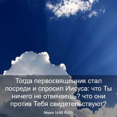 Picture 03 - Марка 14:60 RUSV - Тогда первосвященник стал - Bible Verse Picture