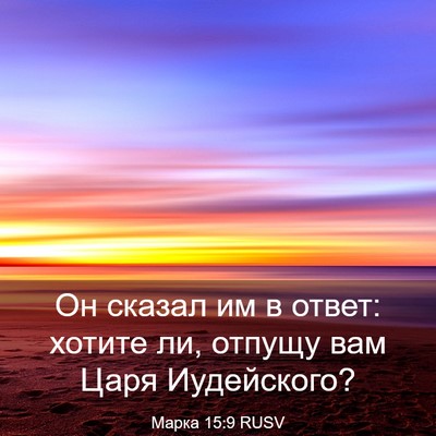 Picture 03 - Марка 15:9 RUSV - Он сказал им в ответ: - Bible Verse Picture