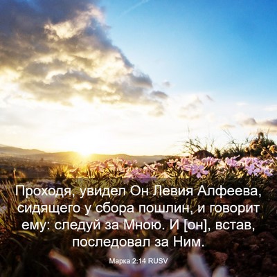 Picture 03 - Марка 2:14 RUSV - Проходя, увидел Он Левия - Bible Verse Picture