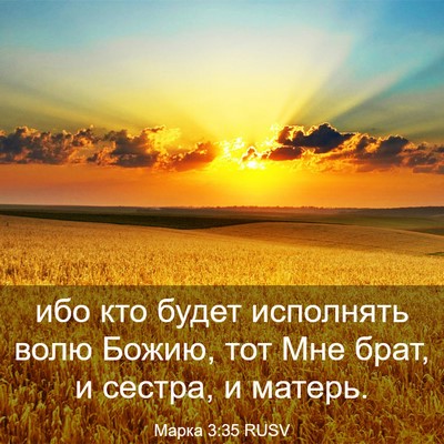 Picture 03 - Марка 3:35 RUSV - ибо кто будет исполнять - Bible Verse Picture