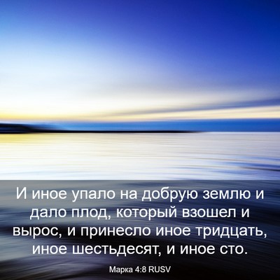 Picture 03 - Марка 4:8 RUSV - И иное упало на добрую - Bible Verse Picture