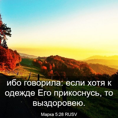 Picture 03 - Марка 5:28 RUSV - ибо говорила: если хотя к - Bible Verse Picture
