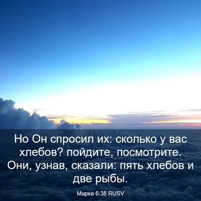 Picture 03 - Марка 6:38 RUSV - Но Он спросил их: сколько у - Bible Verse Picture