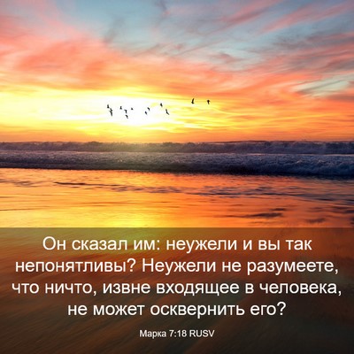Picture 03 - Марка 7:18 RUSV - Он сказал им: неужели и вы - Bible Verse Picture