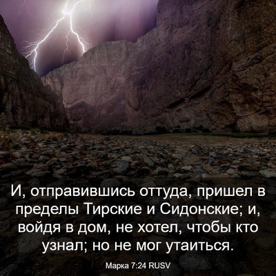 Picture 03 - Марка 7:24 RUSV - И, отправившись оттуда, - Bible Verse Picture