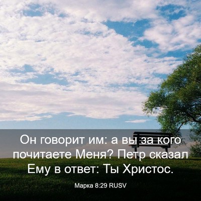 Picture 03 - Марка 8:29 RUSV - Он говорит им: а вы за кого - Bible Verse Picture