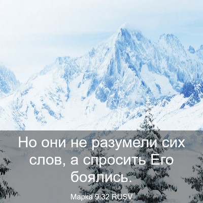 Picture 03 - Марка 9:32 RUSV - Но они не разумели сих - Bible Verse Picture