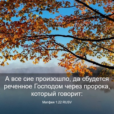 Picture 03 - Матфея 1:22 RUSV - А все сие произошло, да - Bible Verse Picture