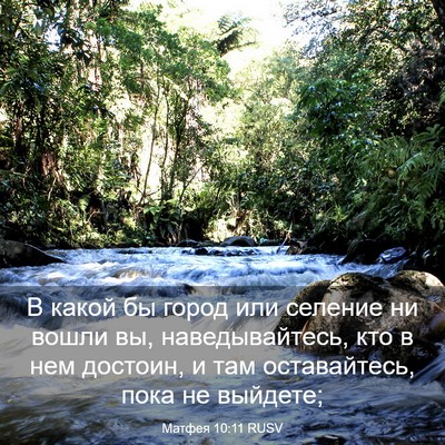 Picture 03 - Матфея 10:11 RUSV - В какой бы город или - Bible Verse Picture