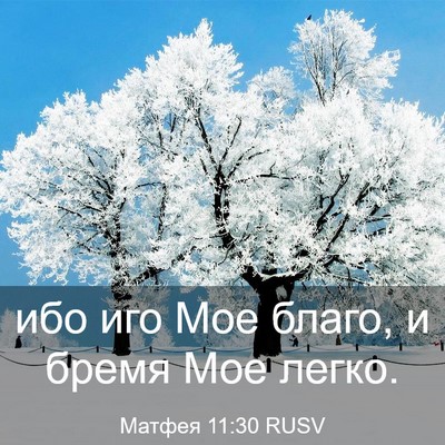 Picture 03 - Матфея 11:30 RUSV - ибо иго Мое благо, и бремя - Bible Verse Picture