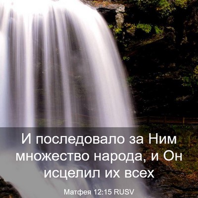 Picture 03 - Матфея 12:15 RUSV - И последовало за Ним - Bible Verse Picture
