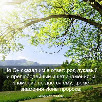 Picture 03 - Матфея 12:39 RUSV - Но Он сказал им в ответ: род - Bible Verse Picture