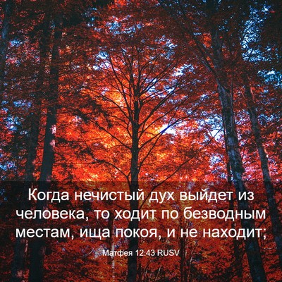 Picture 03 - Матфея 12:43 RUSV - Когда нечистый дух выйдет - Bible Verse Picture