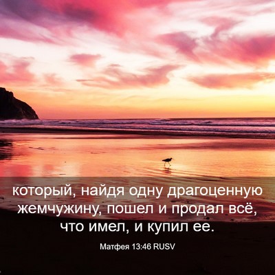Picture 03 - Матфея 13:46 RUSV - который, найдя одну - Bible Verse Picture