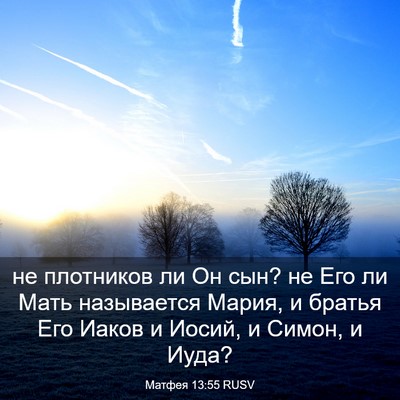Picture 03 - Матфея 13:55 RUSV - не плотников ли Он сын? не - Bible Verse Picture