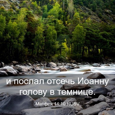 Picture 03 - Матфея 14:10 RUSV - и послал отсечь Иоанну - Bible Verse Picture