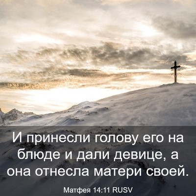 Picture 03 - Матфея 14:11 RUSV - И принесли голову его на - Bible Verse Picture
