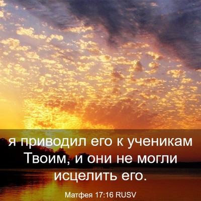 Picture 03 - Матфея 17:16 RUSV - я приводил его к ученикам - Bible Verse Picture