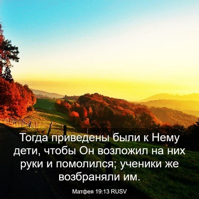 Picture 03 - Матфея 19:13 RUSV - Тогда приведены были к - Bible Verse Picture
