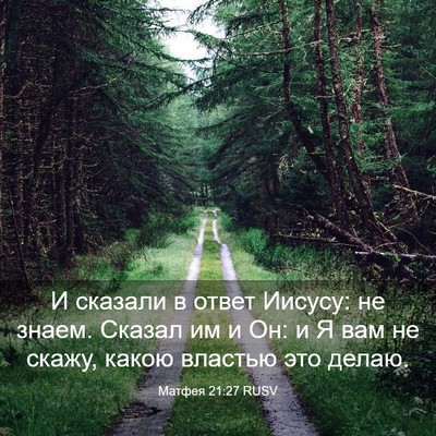 Picture 03 - Матфея 21:27 RUSV - И сказали в ответ Иисусу: - Bible Verse Picture