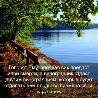Picture 03 - Матфея 21:41 RUSV - Говорят Ему: злодеев сих - Bible Verse Picture