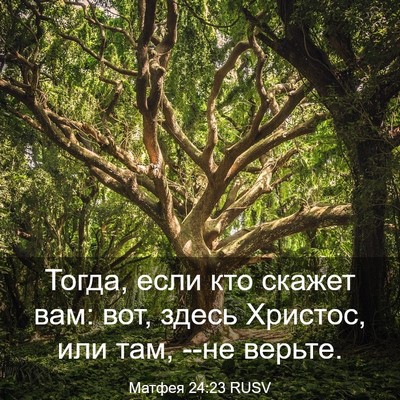 Picture 03 - Матфея 24:23 RUSV - Тогда, если кто скажет вам: - Bible Verse Picture