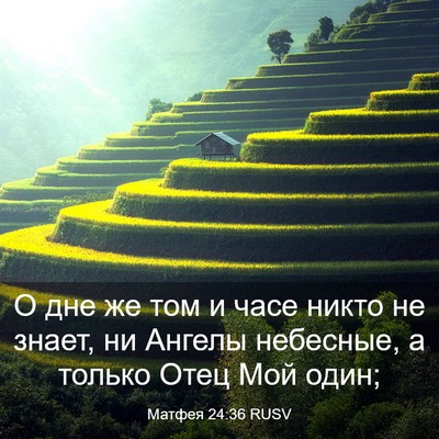Picture 03 - Матфея 24:36 RUSV - О дне же том и часе никто не - Bible Verse Picture