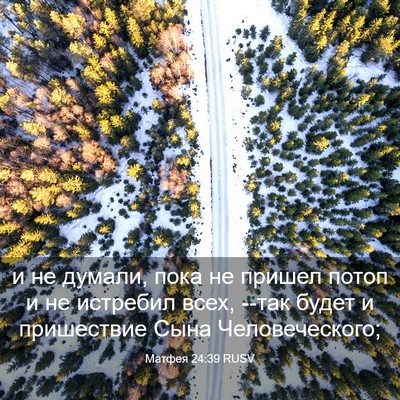 Picture 03 - Матфея 24:39 RUSV - и не думали, пока не пришел - Bible Verse Picture