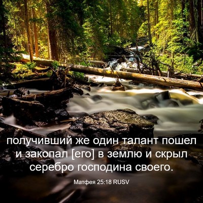 Picture 03 - Матфея 25:18 RUSV - получивший же один талант - Bible Verse Picture