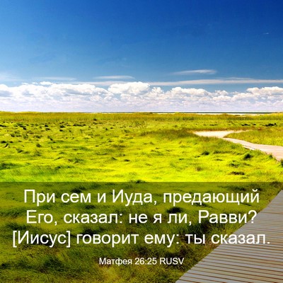 Picture 03 - Матфея 26:25 RUSV - При сем и Иуда, предающий - Bible Verse Picture