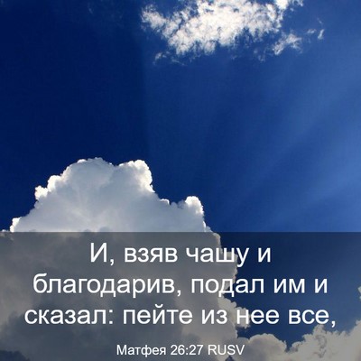 Picture 03 - Матфея 26:27 RUSV - И, взяв чашу и благодарив, - Bible Verse Picture
