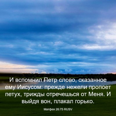 Picture 03 - Матфея 26:75 RUSV - И вспомнил Петр слово, - Bible Verse Picture