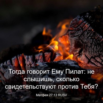 Picture 03 - Матфея 27:13 RUSV - Тогда говорит Ему Пилат: не - Bible Verse Picture