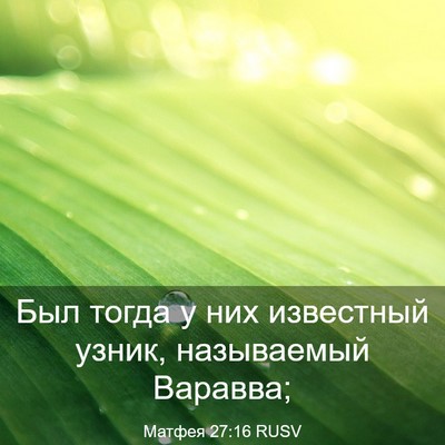 Picture 03 - Матфея 27:16 RUSV - Был тогда у них известный - Bible Verse Picture
