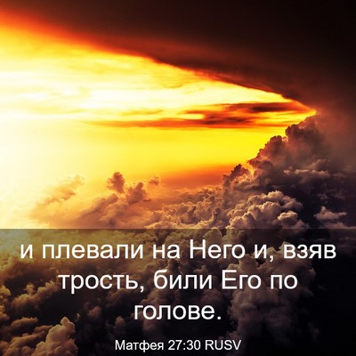 Picture 03 - Матфея 27:30 RUSV - и плевали на Него и, взяв - Bible Verse Picture