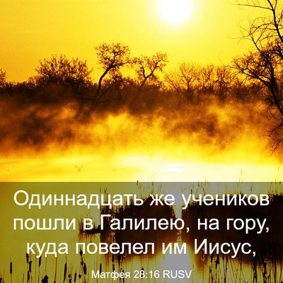 Picture 03 - Матфея 28:16 RUSV - Одиннадцать же учеников - Bible Verse Picture