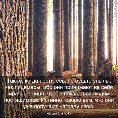 Picture 03 - Матфея 6:16 RUSV - Также, когда поститесь, не - Bible Verse Picture