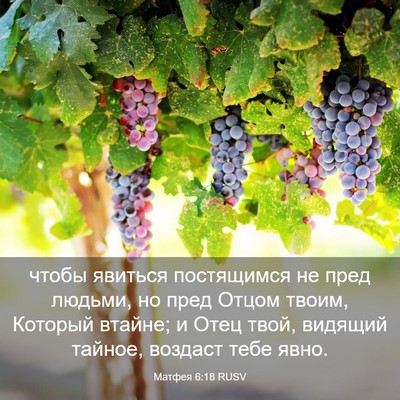 Picture 03 - Матфея 6:18 RUSV - чтобы явиться постящимся - Bible Verse Picture