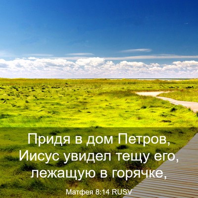 Picture 03 - Матфея 8:14 RUSV - Придя в дом Петров, Иисус - Bible Verse Picture