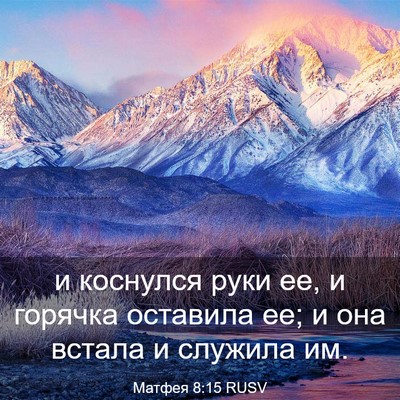 Picture 03 - Матфея 8:15 RUSV - и коснулся руки ее, и - Bible Verse Picture