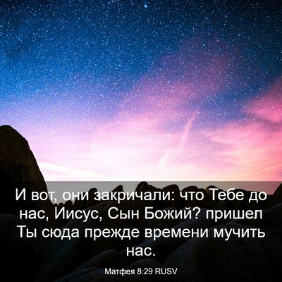Picture 03 - Матфея 8:29 RUSV - И вот, они закричали: что - Bible Verse Picture